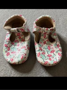 Monkey Feet Leather Moccasin Buckle Shoes Girls 2-3Y Flamingo Summer Spring